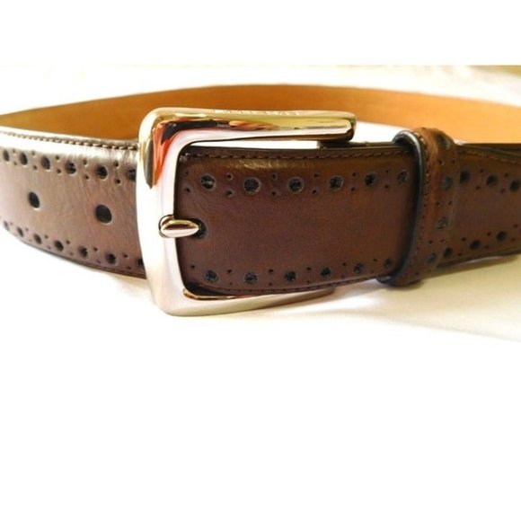 Cole Haan Other - Cole Haan Mens CHOCOLATE Brown Belt Size 42 Perforated New Man Made Material